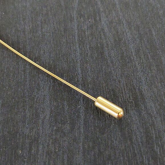 4" Floating Heart Gold Stick Pin Brooch - Picture 4 of 7